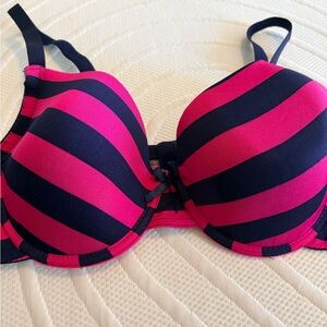 Coco Lingerie Vibrant Pink and Black Striped Bra 40C